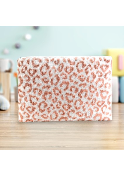 leopar Pembe Peluş-Welsoft 13-14-15-16 Inç Bilgisayar Çantası, Laptop Kılıfı, Notebook Kılıfı, Laptop çantası