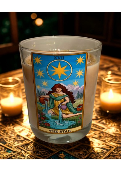Yıldız Tarot Kartı – The Star – Kokulu Soya Wax Mum