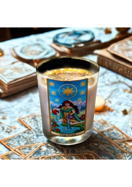 Yıldız Tarot Kartı – The Star – Kokulu Soya Wax Mum indirimleri