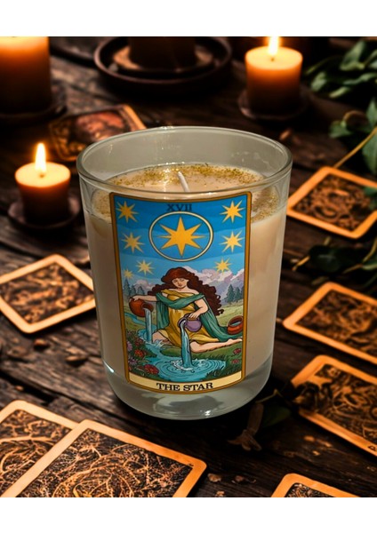 Yıldız Tarot Kartı – The Star – Kokulu Soya Wax Mum