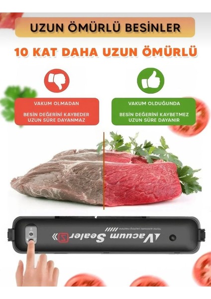 Ev Tipi Elektrikli Gıda Vakumlama Makinası-10 Adet Vakum Torbası Hediyeli fırsatları