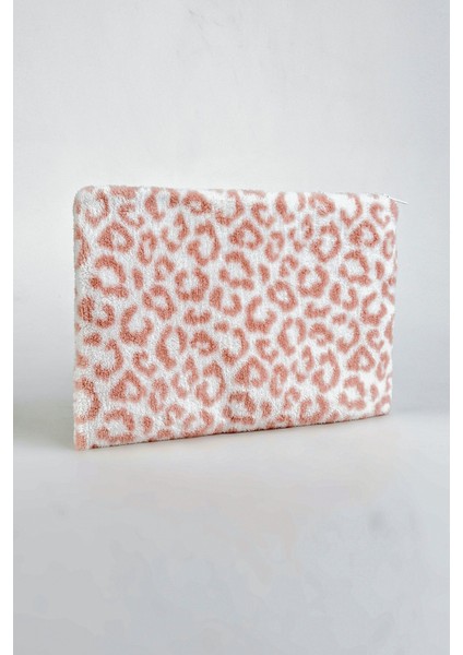 leopar Pembe Peluş-Welsoft 13-14-15-16 Inç Bilgisayar Çantası, Laptop Kılıfı, Notebook Kılıfı, Laptop çantas