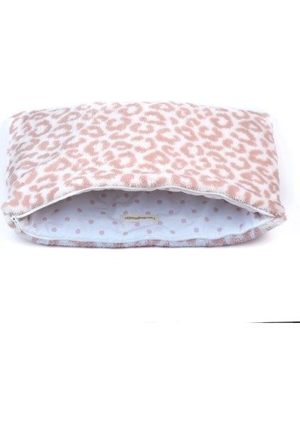 leopar Pembe Peluş-Welsoft 13-14-15-16 Inç Bilgisayar Çantası, Laptop Kılıfı, Notebook Kılıfı, Laptop çantas