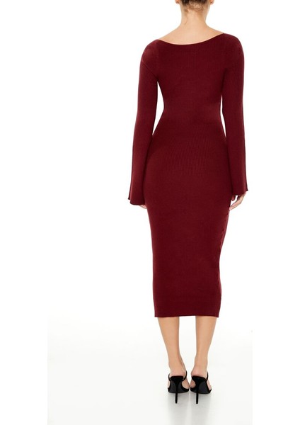 Bağlamalı Bel Detaylı Midi Triko Elbise indirimleri