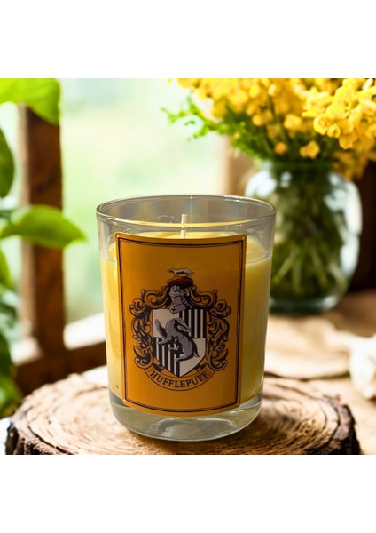 Hufflepuff Dekoratif Mum – Soya Wax – Kış Çayı Kokulu – Harry Potter modelleri