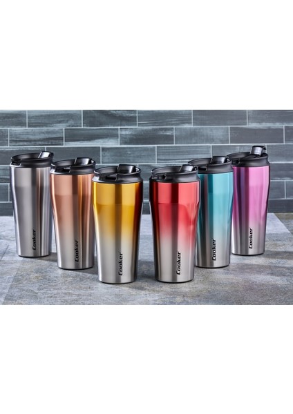 CKR-2049 400ML.ÇELİK Mug Termos Bardak Çift Renk (5282)