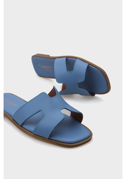 Kadın Cilt Halsey Terlik Suni Deri Mavi Konforlu Kullanım İçin modelleri