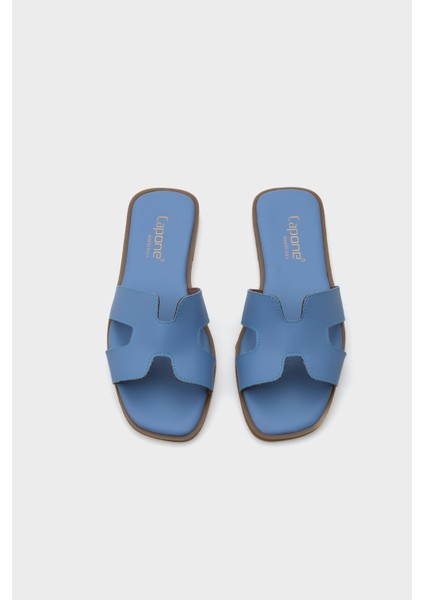 Kadın Cilt Halsey Terlik Suni Deri Mavi Konforlu Kullanım İçin indirimleri