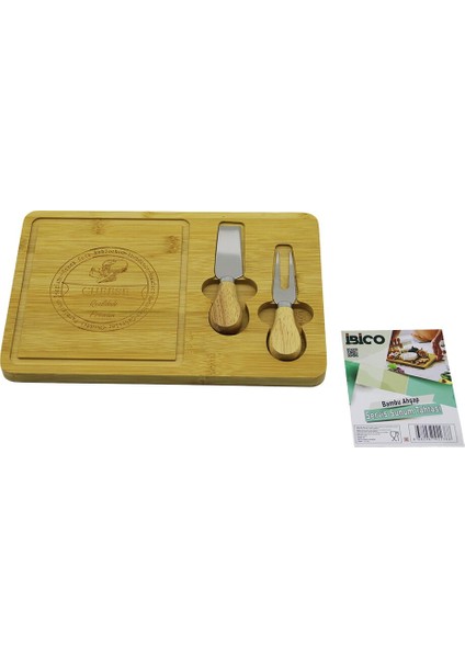 Bıçak Sağ Ahşap Bambu Kahvaltı Peynir Sunum Pano 2peynir Bıçak=ahşap SAPLI19X29X1.5CM (5282)