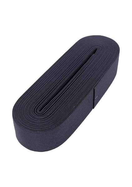 Siyah - 4cm Paça Lastik Yassı Geniş 10MT. (5282)