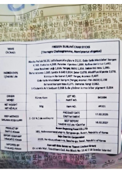 Surimi Yengeç Eti 90GR 5'li Set modelleri