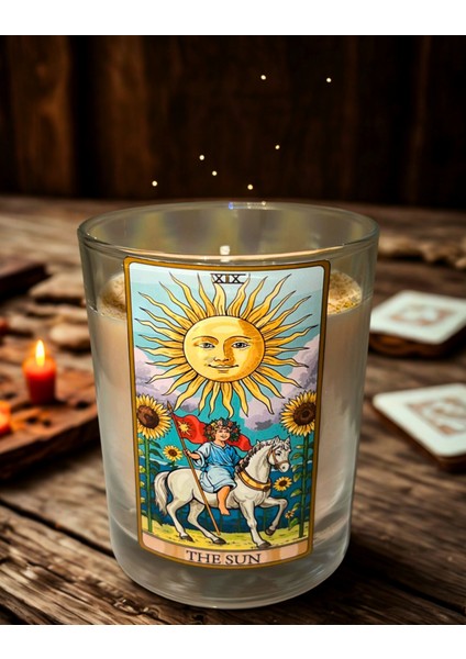 Güneş Tarot Kartı – The Sun – Kokulu Soya Wax Mum