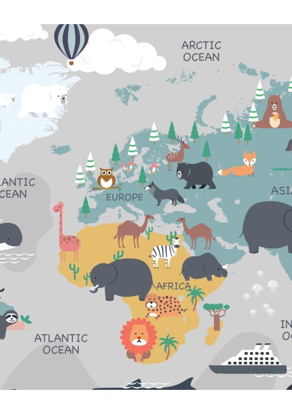 Rosaart Çerçevesiz Poster,hayvan,doğa,keşif,kıta,okyanus,ülke Adı Içeren Dünya Haritası,dijital Baskı Poster indirimleri