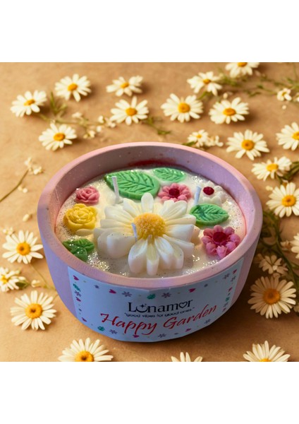 Mutlu Bahçe Temalı Kiraz Çiçeği Kokulu Soya Mum fiyatları