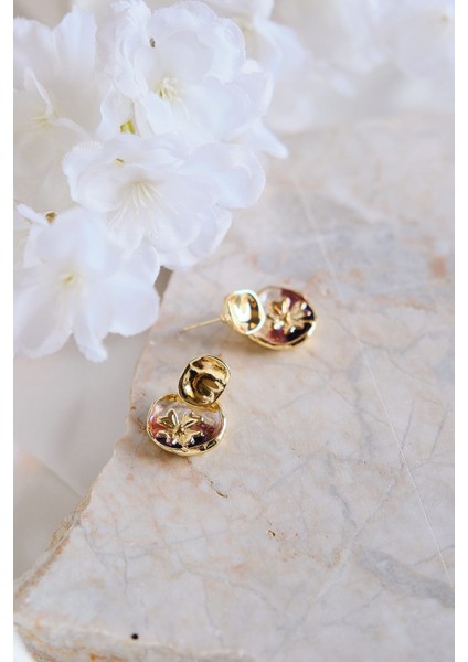 Sallantılı Viola Gold Mor Pembe Beyaz Sedefli Damla Küpe fırsatları
