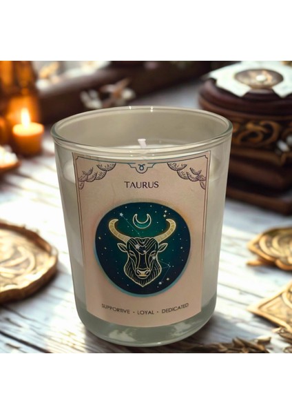 Boğa Burcu Mum – Vanilya Kokulu Soya Mum | Scented Taurus Candle – Vanilla Soy Wax – Handmade fiyatları