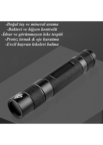 Şarjlı Mor Uv Işık El Feneri 365NM Siyah Filtreli Cam Akrep, Değerli Taş ,evcil Hayvan Pisliği Için fırsatları