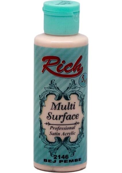 Multi Surface Her Yüzey Için Akrilik Boya 120 Cc. 2146 Bej Pembe