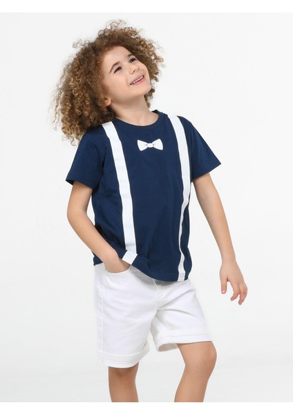 Papyon Beyaz Denim Şort + T-Shirt Takım