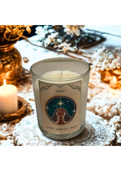 Başak Burcu Mum – Vanilya Kokulu Soya Mum | Scented Virgo Candle – Vanilla Soy Wax – Handmade modelleri
