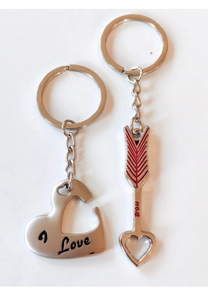 Çifler Için Kalp ve Ok Ikili Metal Anahtarlık fırsatları