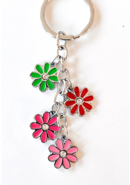Renkli Papatyalardan Oluşan Metal Anahtarlık fiyatları