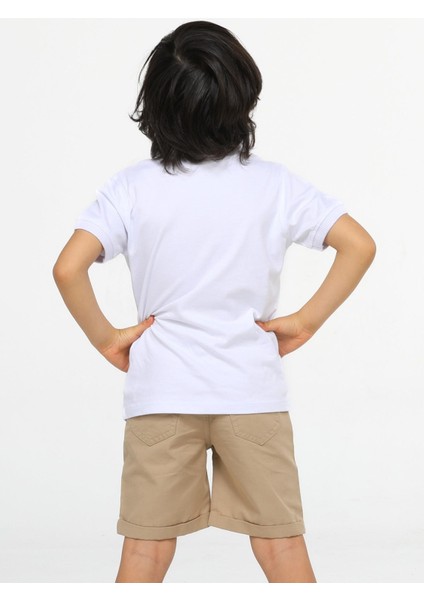 Casa Bej Gabardin Şort + Polo Tshirt Takım