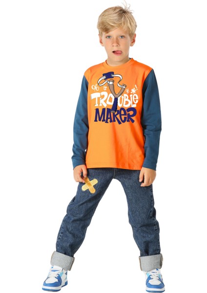 Trouble Maker Denim Pantolon +T-Shirt Takım indirimleri