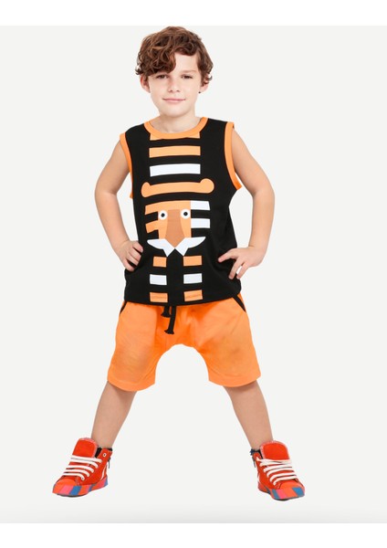 Tiger Çizgili Harem Şort Takım