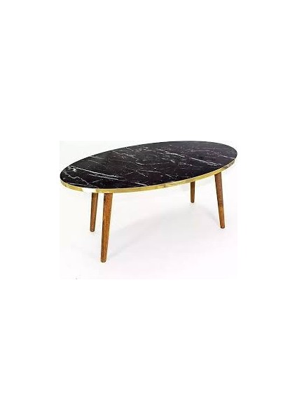 Orta Sehpa Torna Ayak Elips Bendir Altın Ahşap