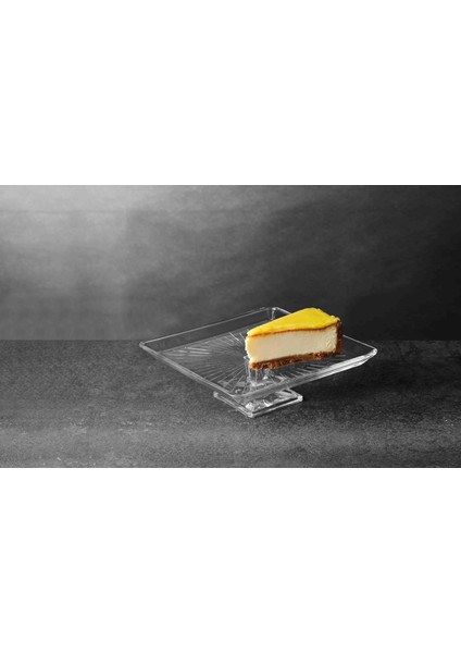 Madlen Crystallin Ayaklı Kare Servis Tabağı 24 cm fiyatları