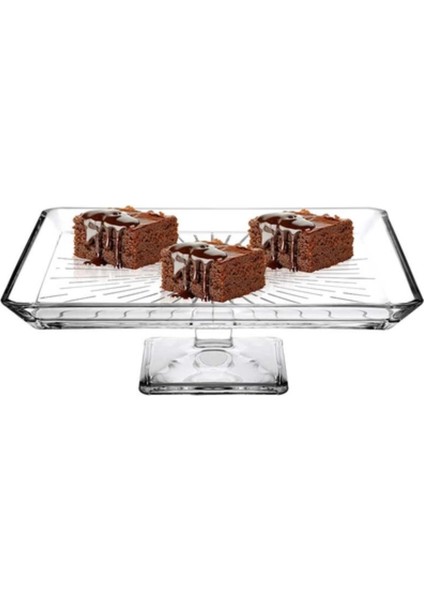 Madlen Crystallin Ayaklı Kare Servis Tabağı 24 cm fırsatları