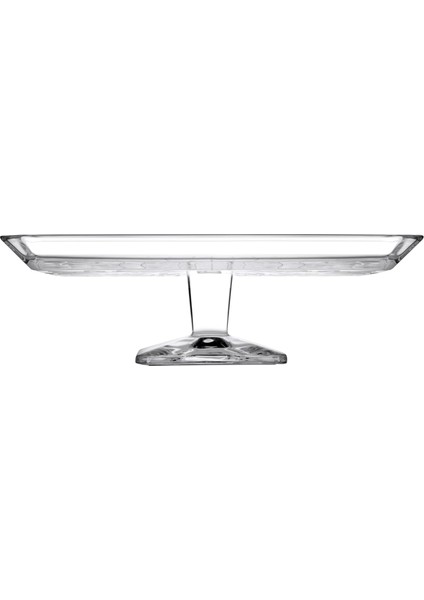 Madlen Crystallin Ayaklı Kare Servis Tabağı 24 cm