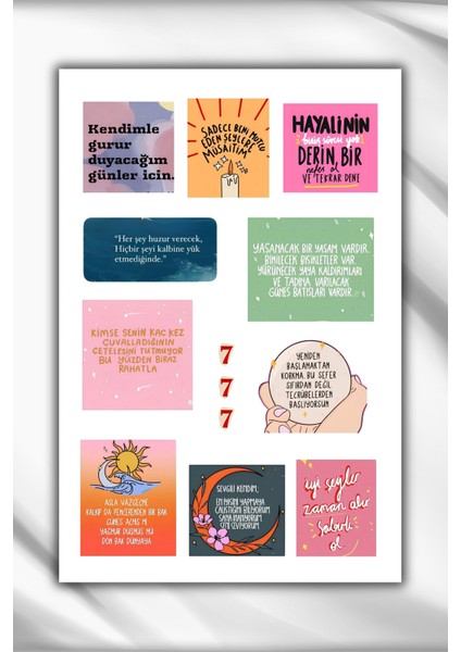 2 Li Manifest/motivasyon/olumlama Sticker Seti/laptop/defter/ajanda/telefon modelleri