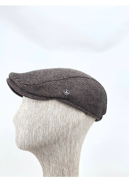 Kışlık Kasket Şapka – Özel Çizgili Kaşe, Şehir Stili Bedensiz Lastikli Model