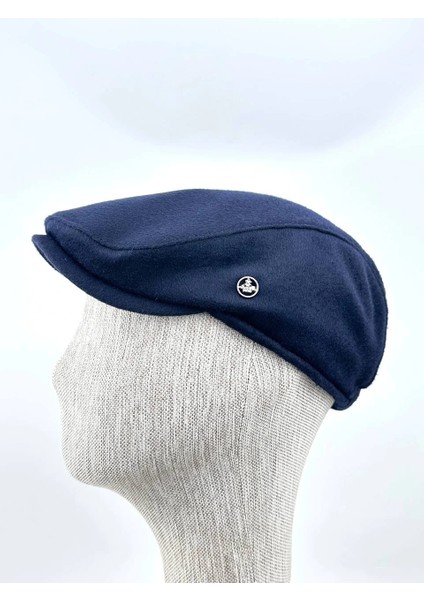 Kışlık Kasket Şapka – Klasik Lacivert Yün Dokuma, Peaky Blinders Tarzı Bedensiz Lastikli Model