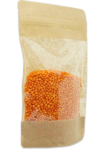 13*22.5*7 Kraft Geniş Pencereli Kilitli Doypack 50 Adet