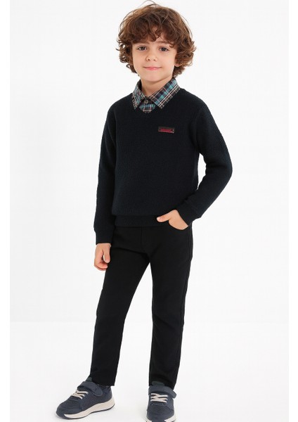 3'lü Set Siyah Triko & Gömlek & Gabardin Pantolon Erkek Çocuk fiyatları