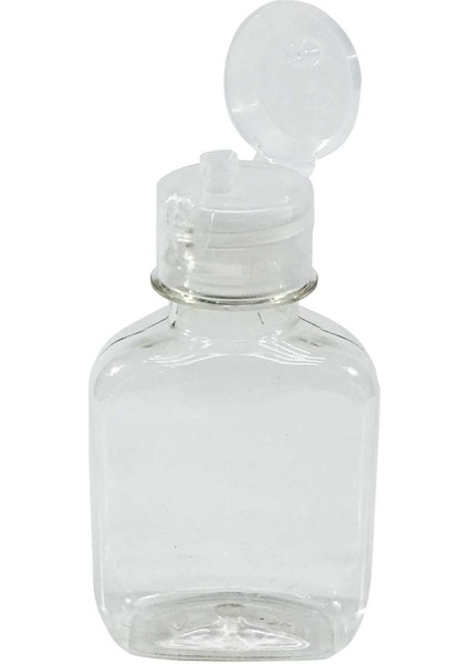 100 Adet Boş Flip Top Kapaklı Kolonya - Dezenfektan Şişesi 50 ml