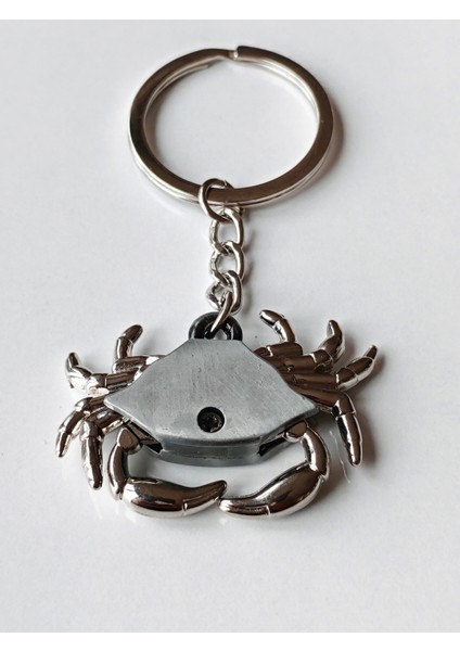 Hareketli Ayaklı Metalik Yengeç Anahtarlık