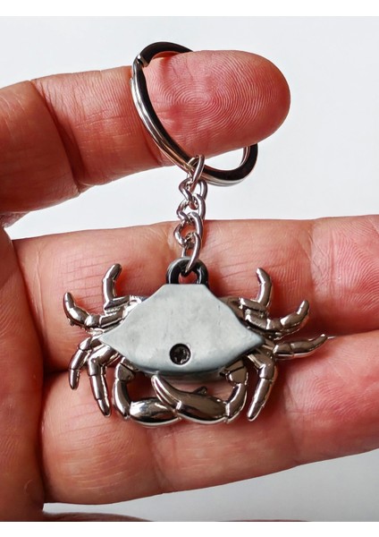 Hareketli Ayaklı Metalik Yengeç Anahtarlık