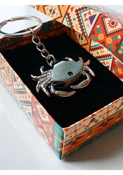 Hareketli Ayaklı Metalik Yengeç Anahtarlık