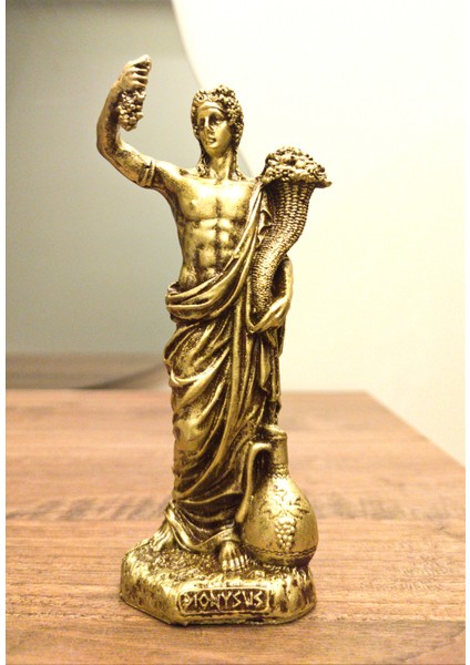 Dionysos Biblo Neşe ve Şarap Tanrısı 15,5 cm Tasarım Mitolojik Heykel Ev Dekor Hediyelik Eşya