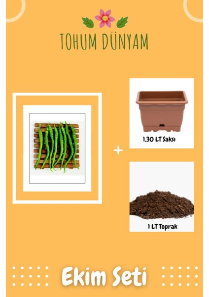 Sivri Tatlı Kıl Biber Tohumu Ekim Seti