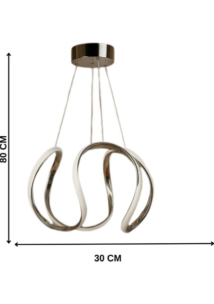 Nova 3 Renk Krom LED Avize – Modern Salon & Oturma Odası modelleri