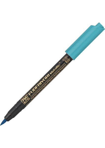 Fudebiyori Metallic Brush Pen Yaldızlı Fırça Uçlu Marker Kalem Blue