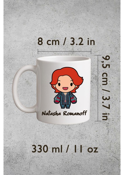 Black Widow Baskılı Kupa Bardak 330 ml modelleri