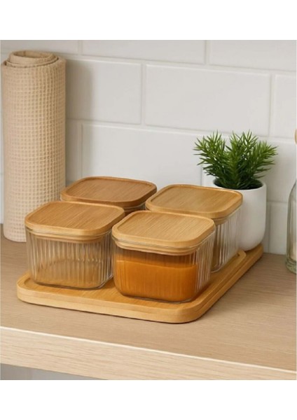 Bambu Vakumlu Kapaklı 4 Lü Kahvaltılık ve Çerezlik MRC-135 fiyatları