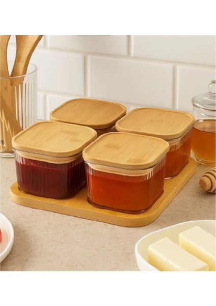 Bambu Vakumlu Kapaklı 4 Lü Kahvaltılık ve Çerezlik MRC-135 fırsatları