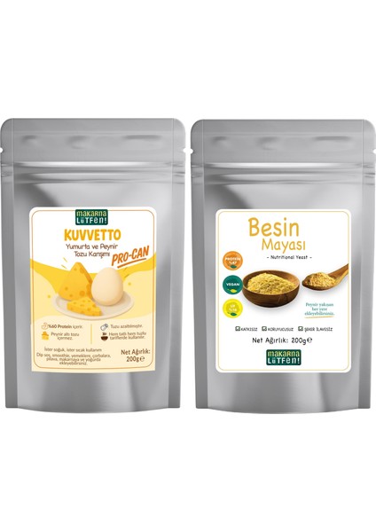 Avantajlı Besin Mayası ve Yumurta Peynir Tozu Karışımı (Protein Seti - 200'er gram) modelleri